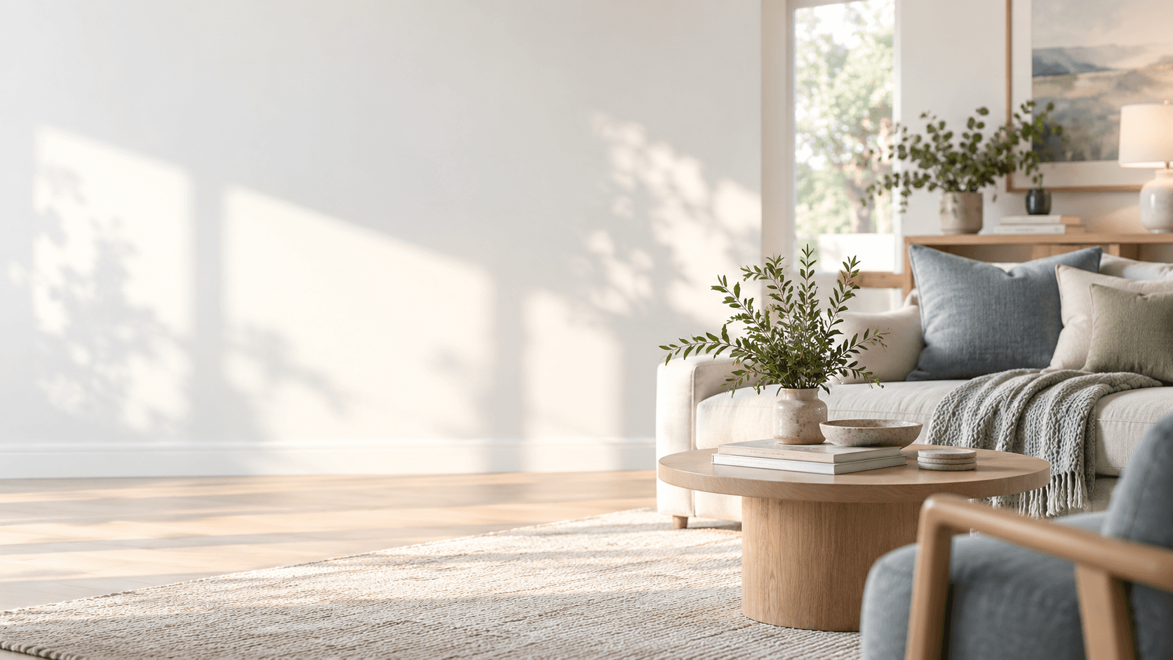 Calm neutral living room representing mortgage decisions during separation or divorce