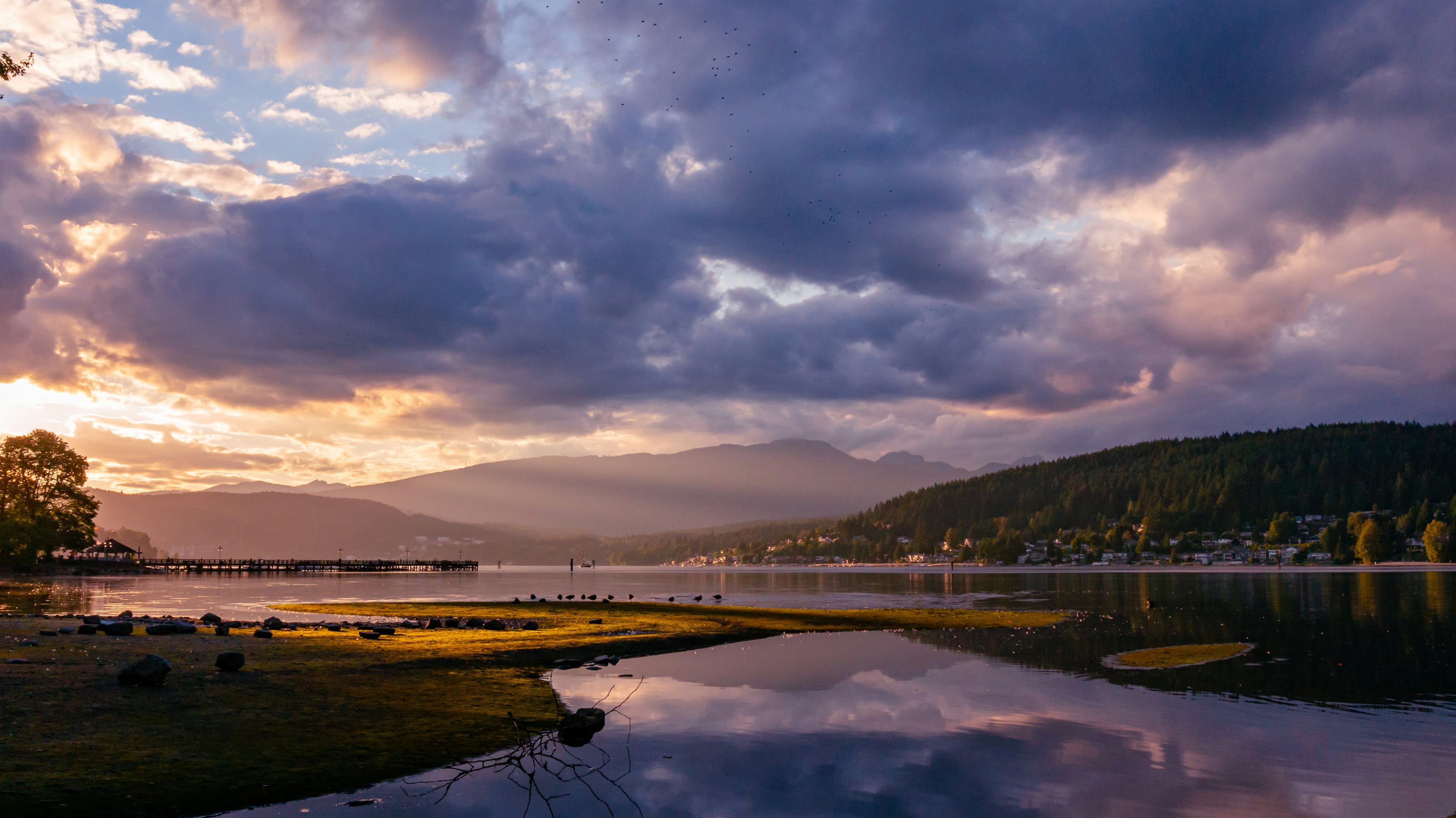 Rocky Point Park and Burrard Inlet in Port Moody, British Columbia.