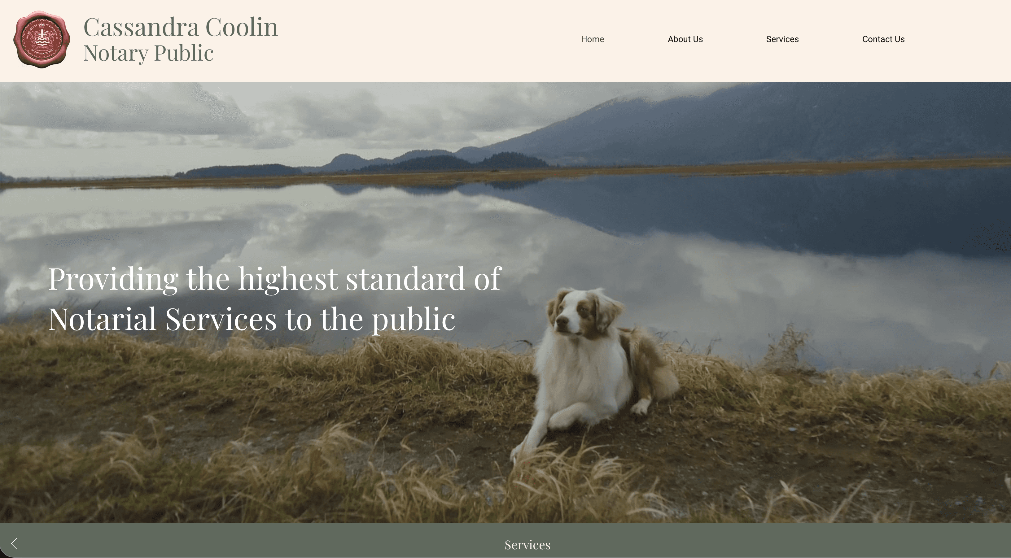 Preview of the Cassandra Coolin Notary Public website