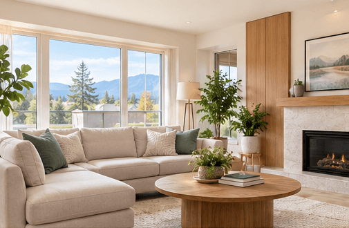 Bright welcoming living room with natural light