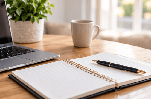 Homebuying planning notes on a desk