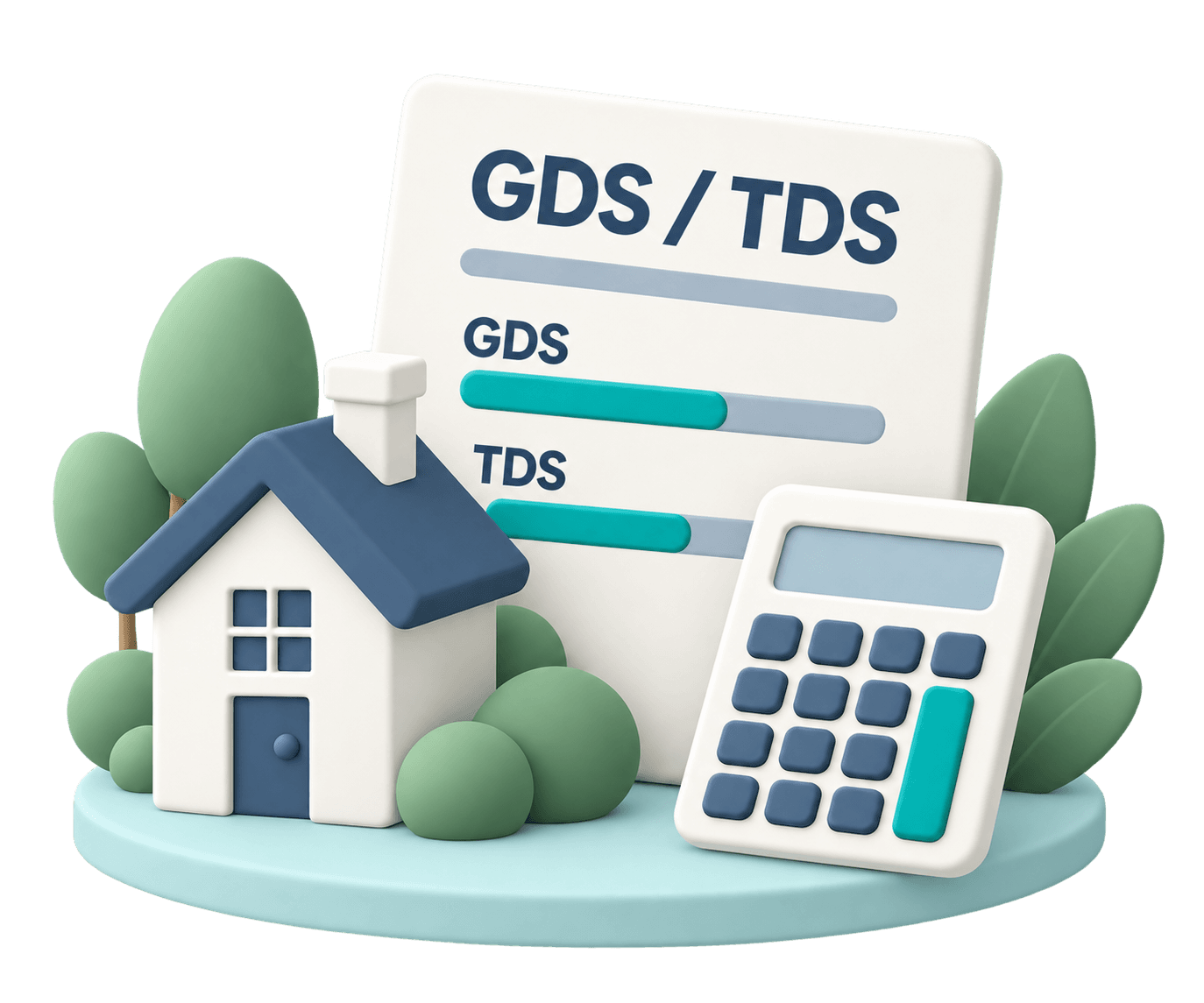 House, calculator, and GDS and TDS mortgage qualification ratios
