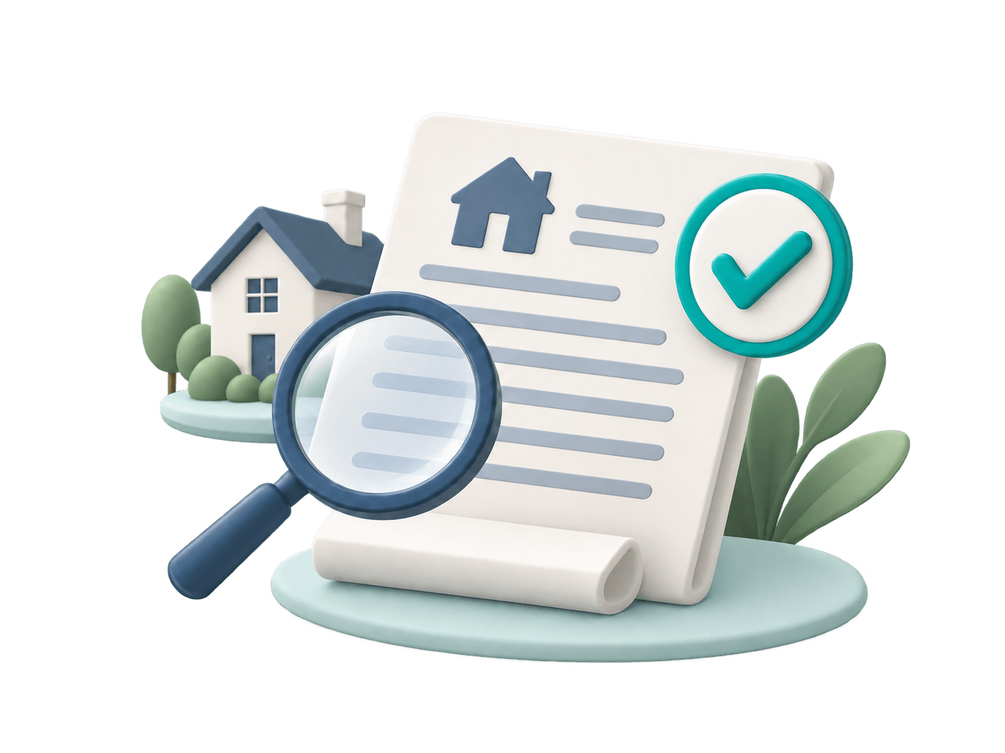 Illustration of a mortgage approval document being reviewed