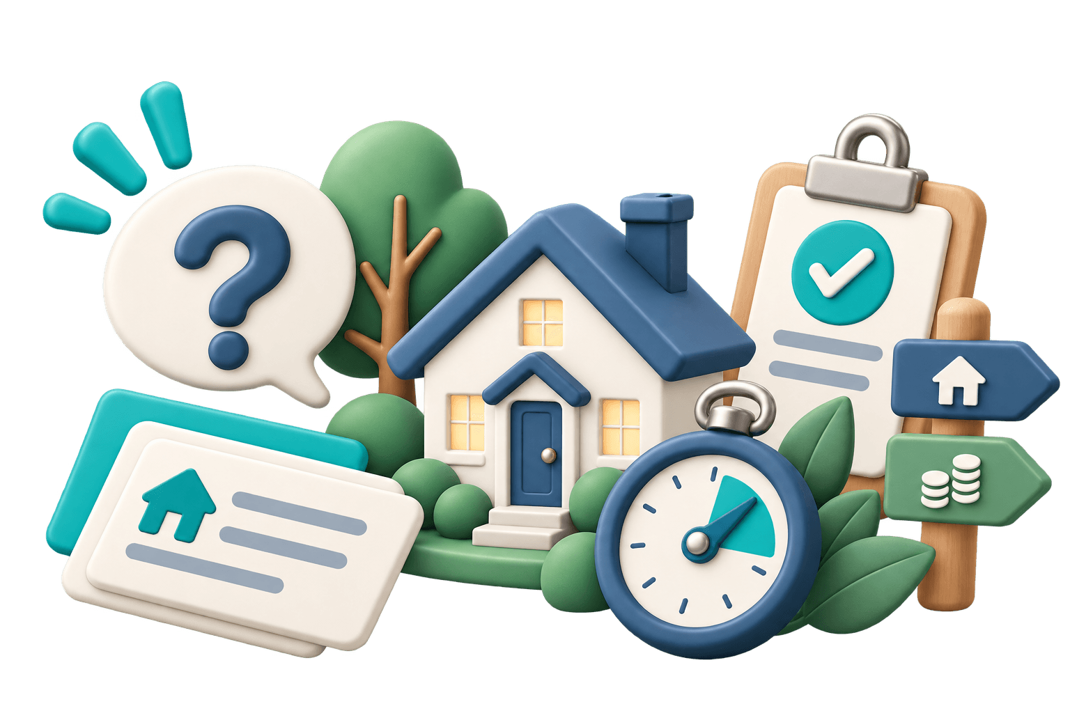 Illustration representing a mortgage question being turned into a clear answer
