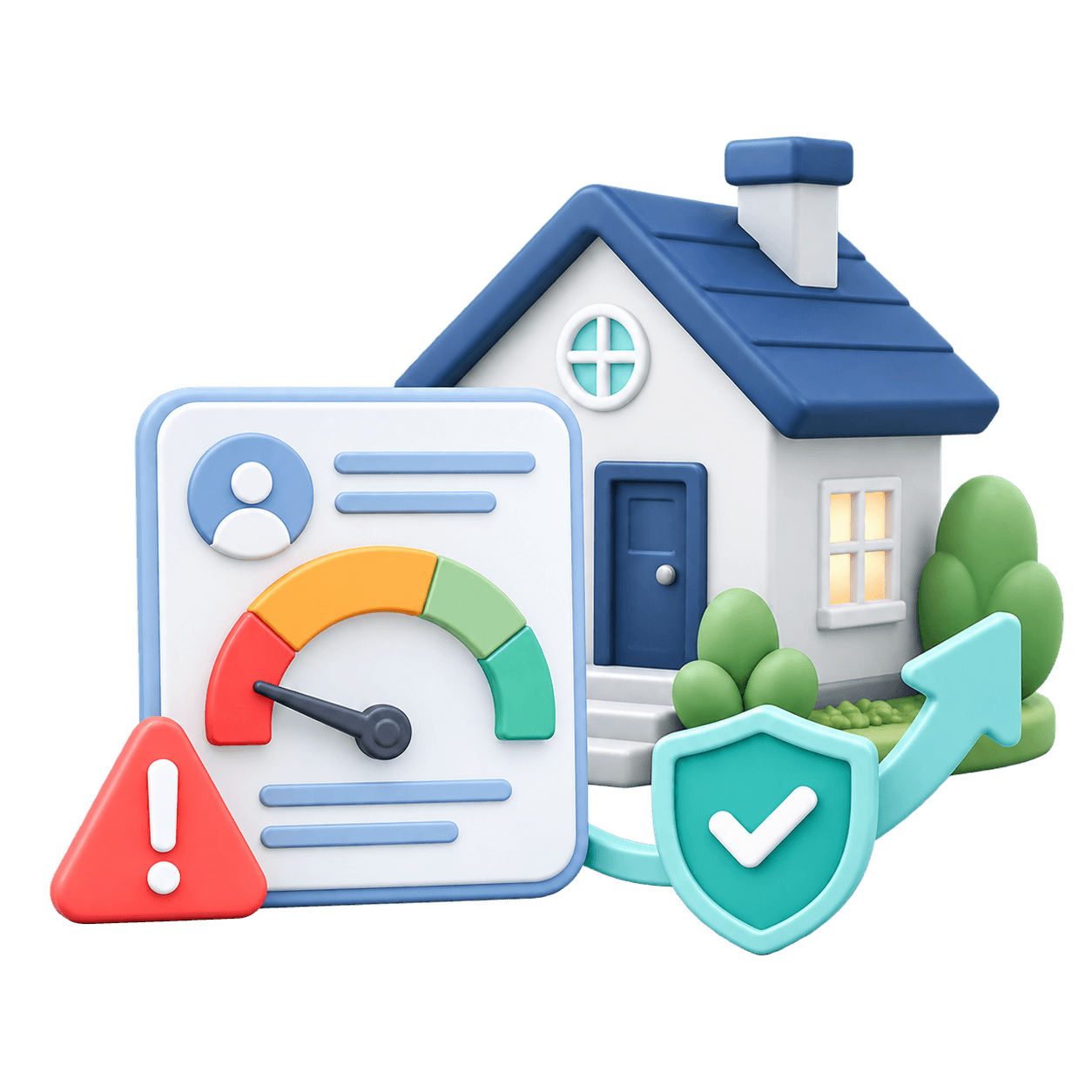 Illustration representing mortgage options with credit challenges